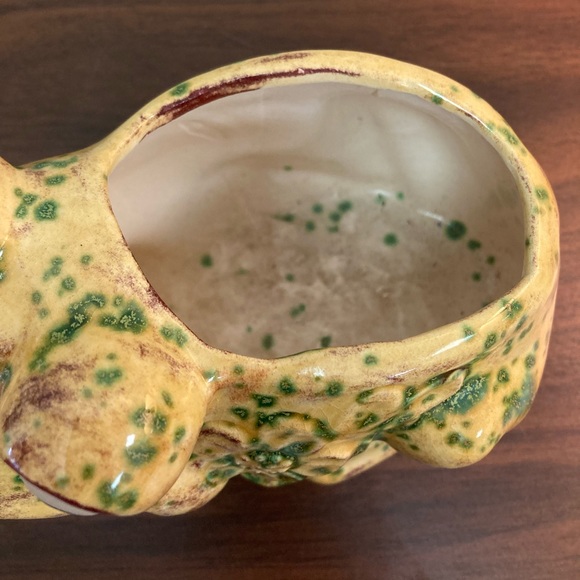 Vintage Planter Ceramic frog 🐸 drip glazed Handmade - Picture 6 of 6